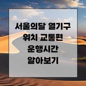 서울의달 열기구 위치 교통편 및 운행시간 알아보기