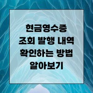 현금영수증 조회 발행 내역 확인하는 방법